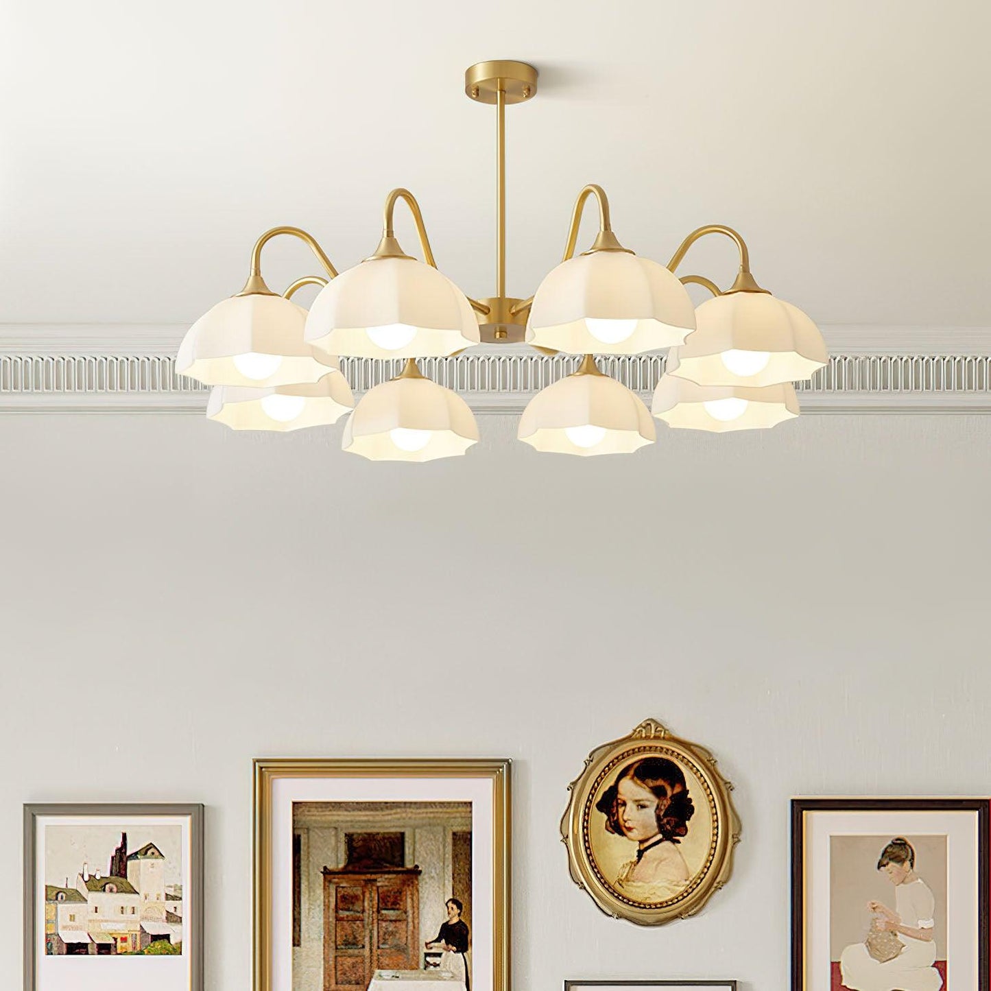 Octagonal Glass Bowl Chandelier - YIOSI