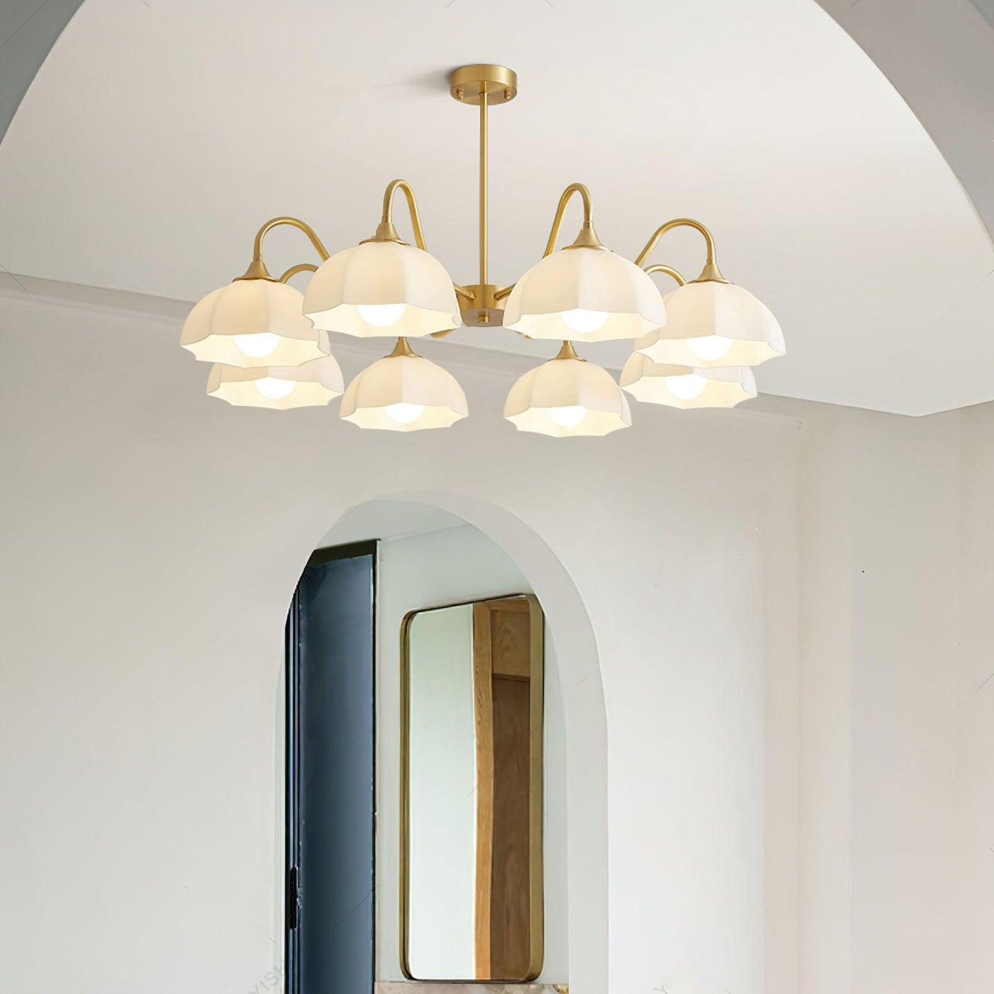 Octagonal Glass Bowl Chandelier - YIOSI