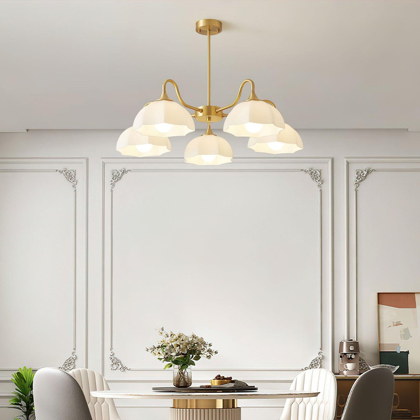 Octagonal Glass Bowl Chandelier - YIOSI