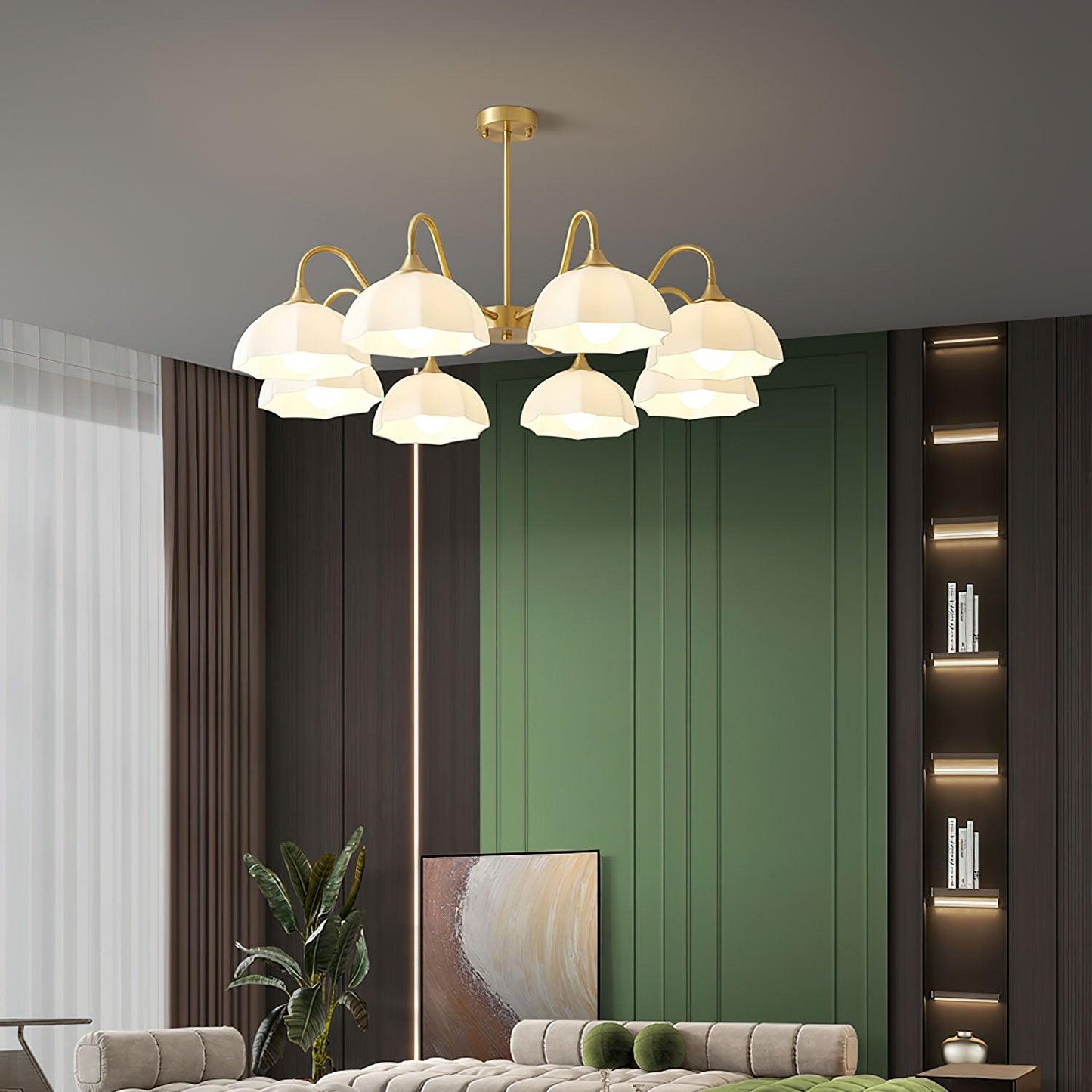 Octagonal Glass Bowl Chandelier - YIOSI