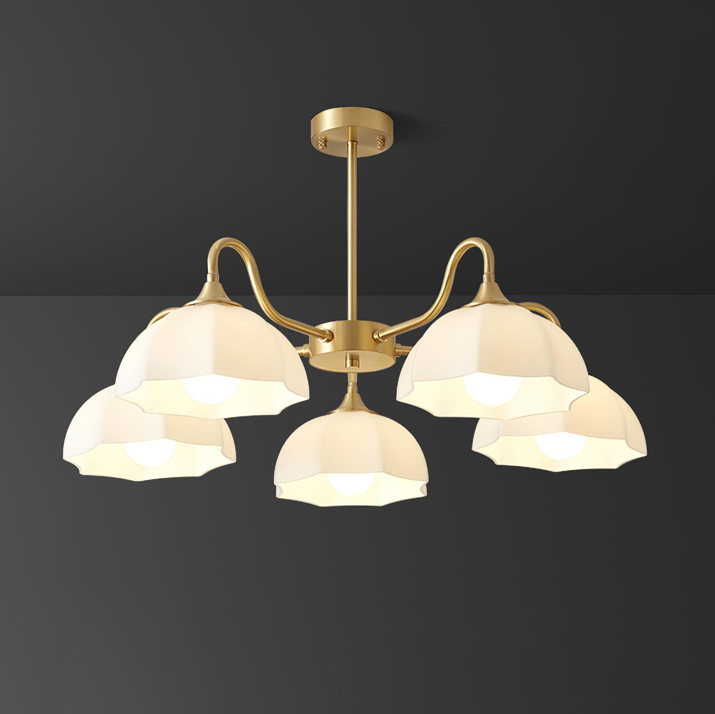 Octagonal Glass Bowl Chandelier - YIOSI