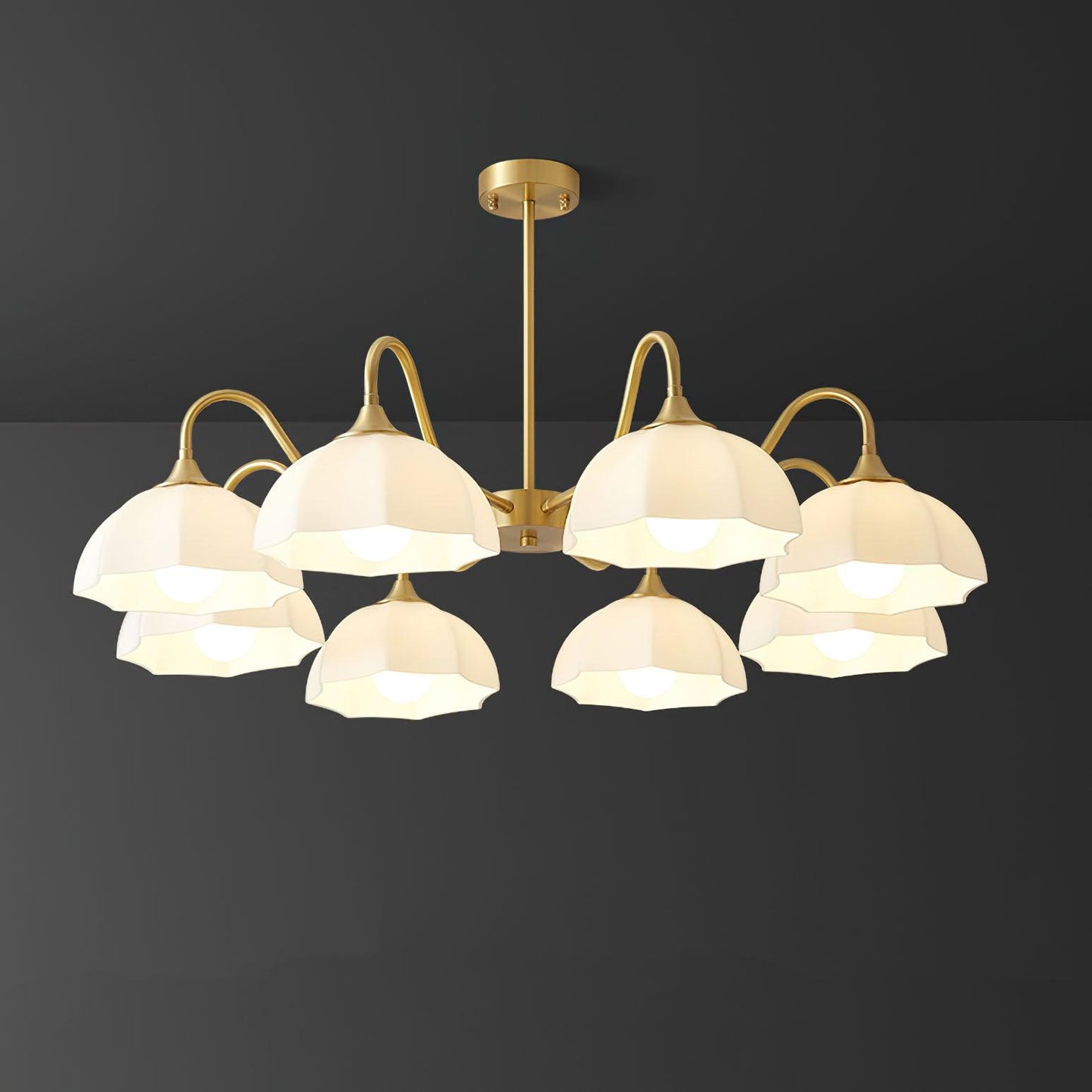 Octagonal Glass Bowl Chandelier - YIOSI