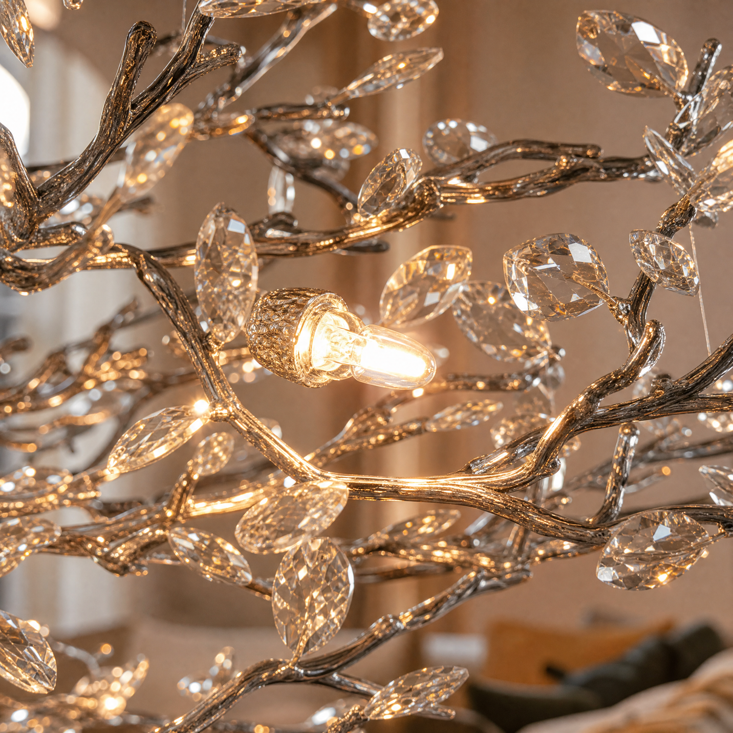 Odalys Organic Modern Silver Chandelier
