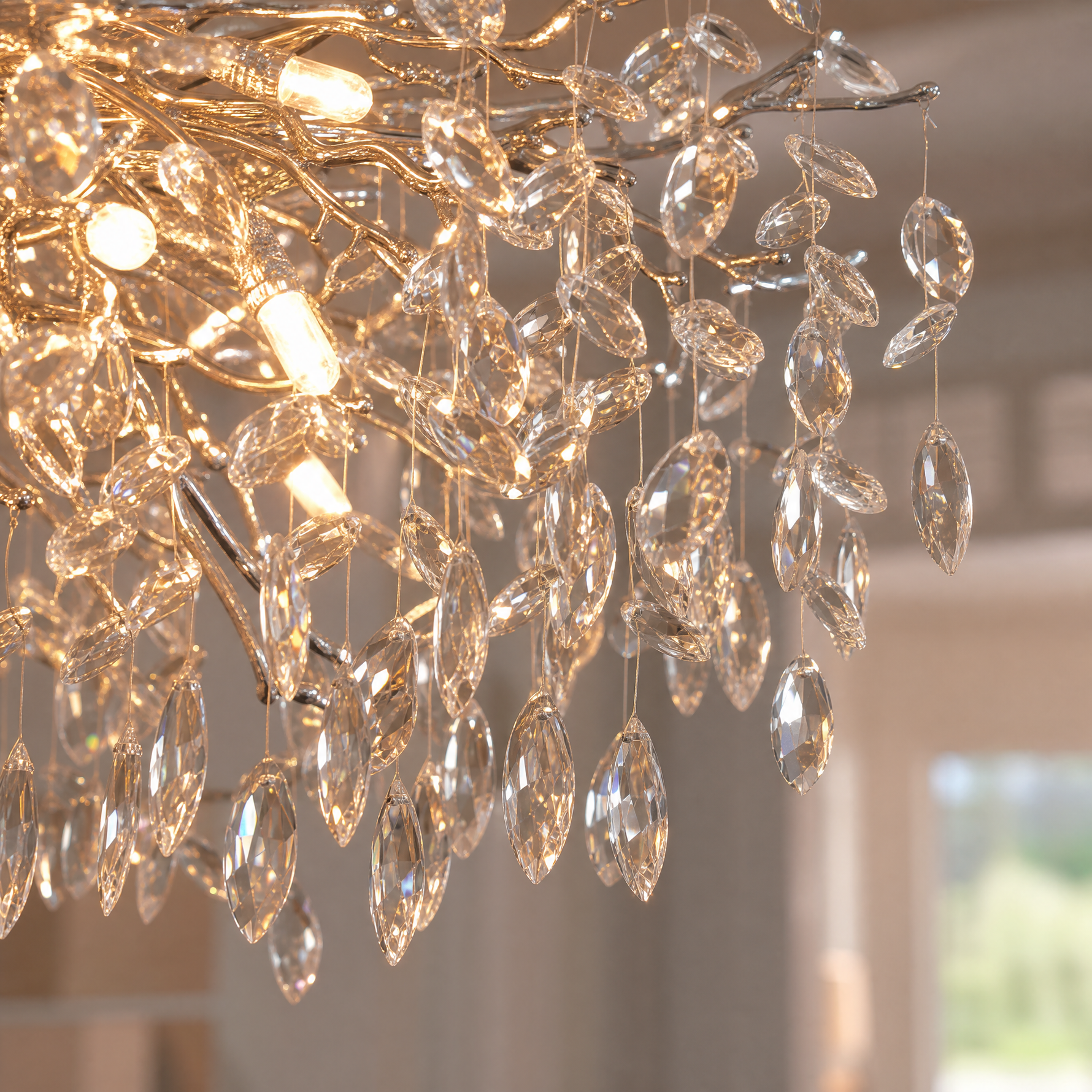 Odalys Organic Modern Silver Chandelier