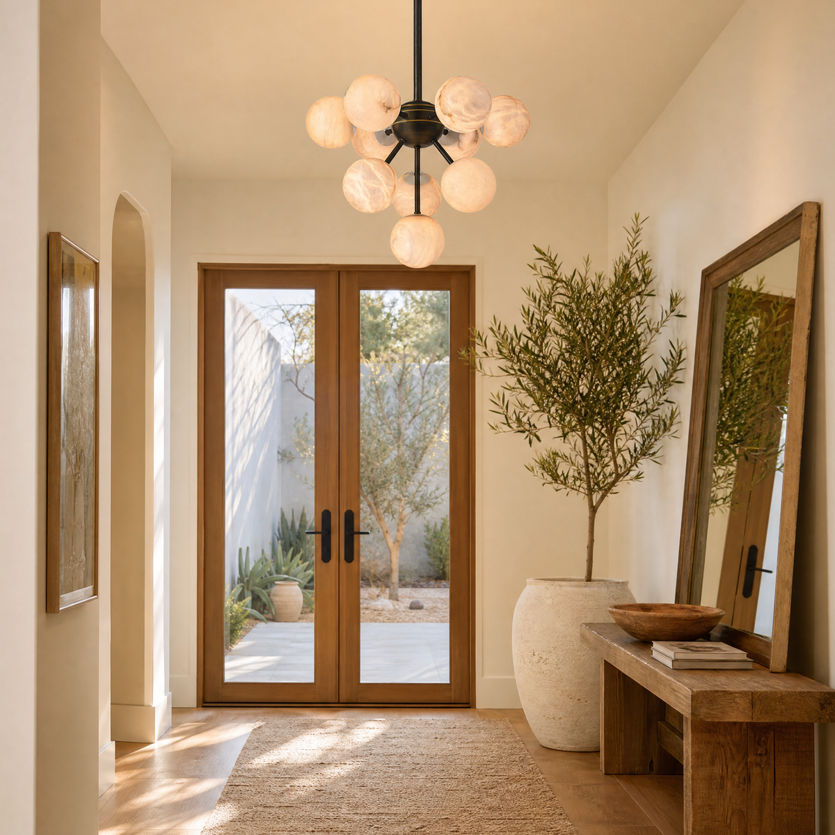 Orb Cluster Alabaster Pendant Light
