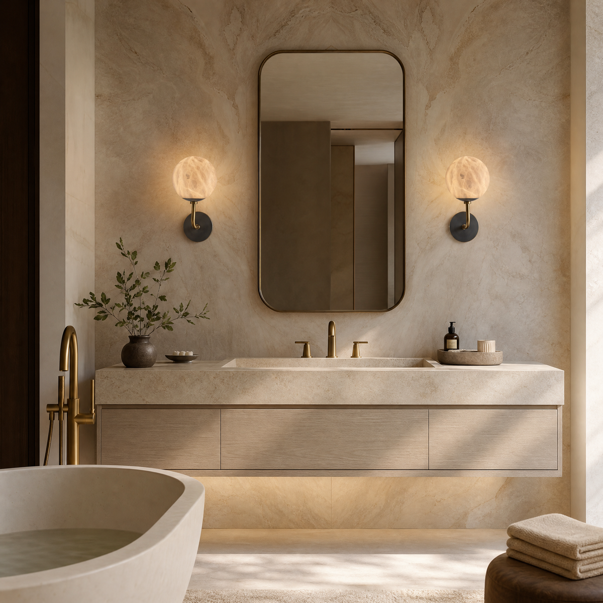 Orb Rod Wall Alabaster