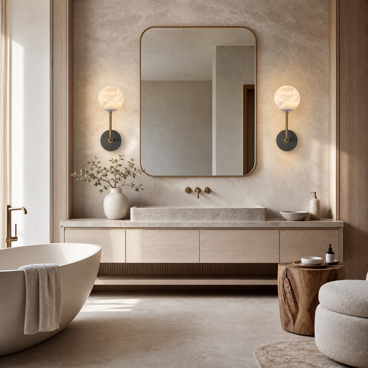 Orb Rod Wall Alabaster