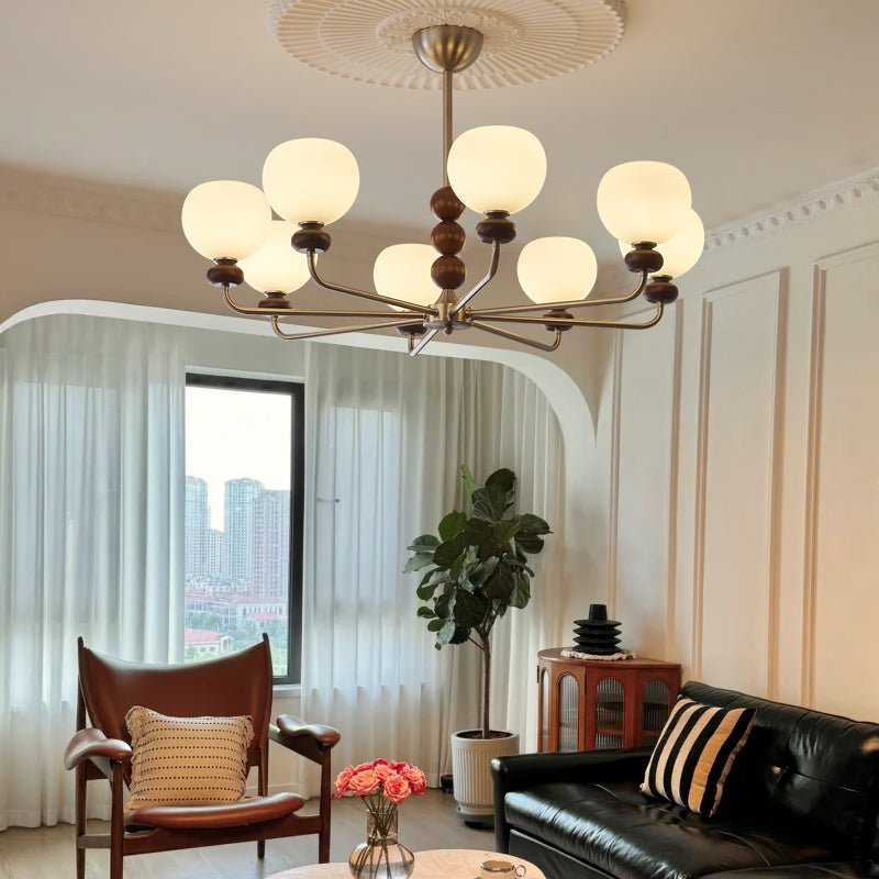 Orb Walnut Chandelier - YIOSI