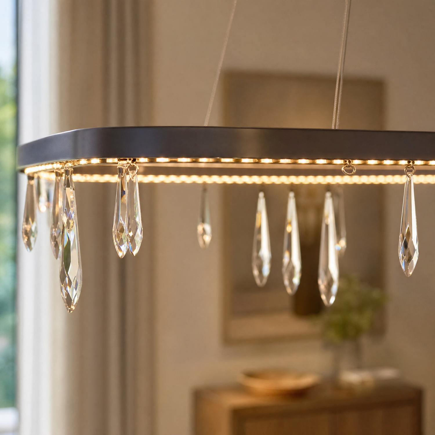 Orbit Linear Crystal Chandelier 47”L
