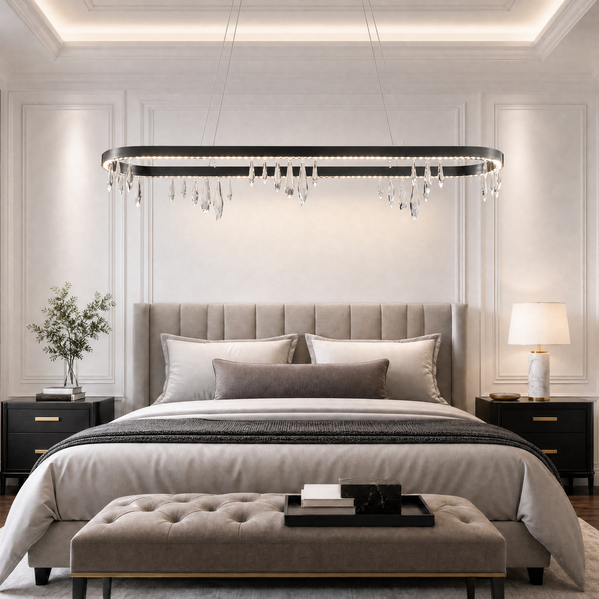 Orbit Linear Crystal Chandelier 47”L