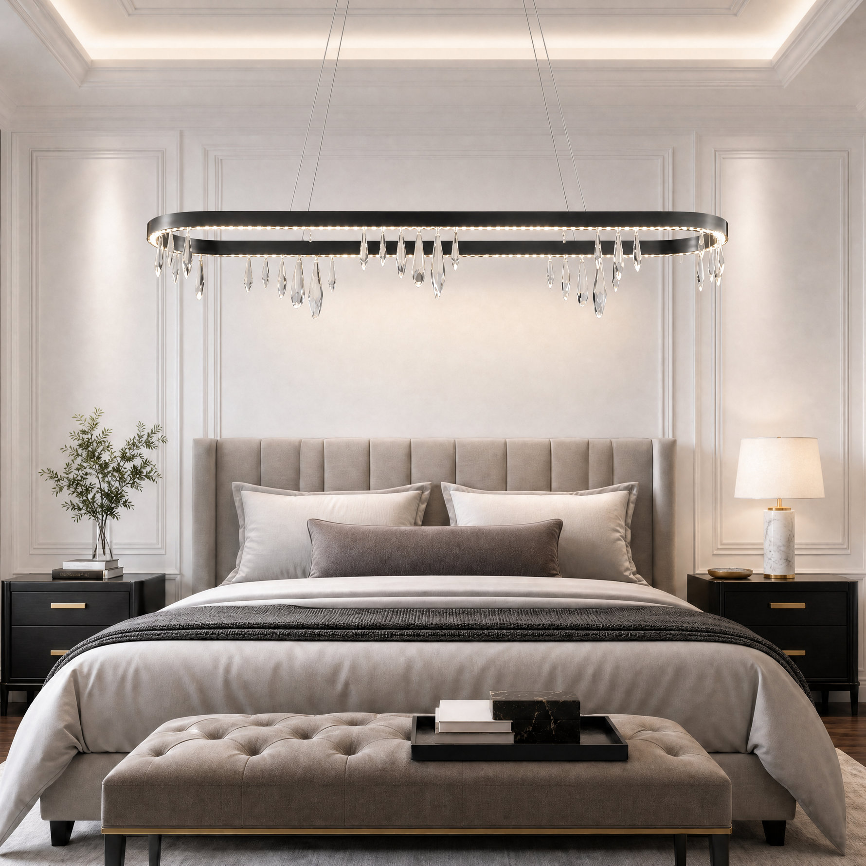 Orbit Linear Crystal Chandelier 47”L