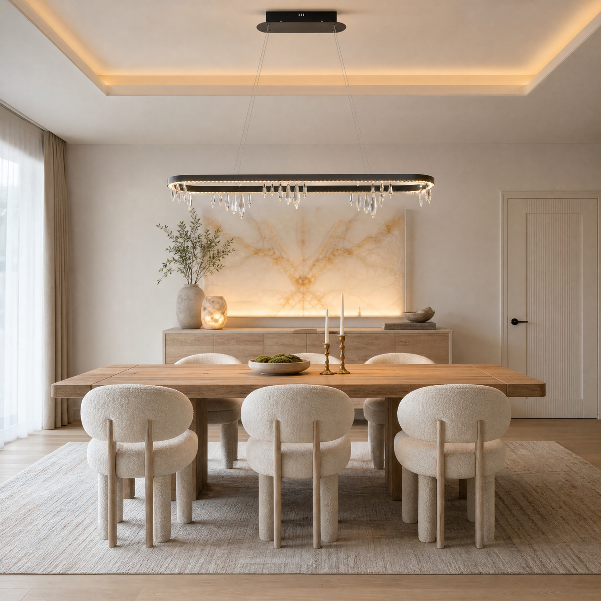Orbit Linear Crystal Chandelier 47”L