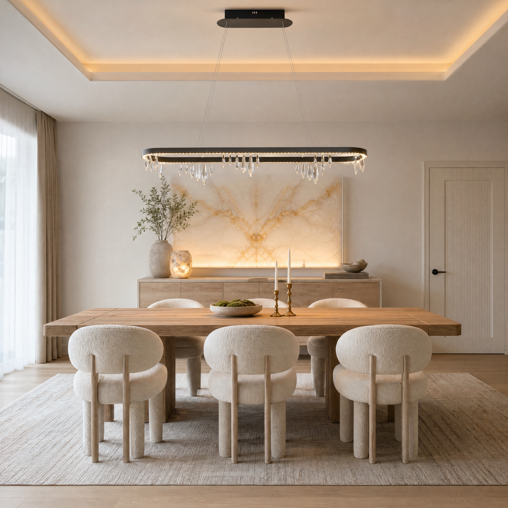 Orbit Linear Crystal Chandelier 47”L