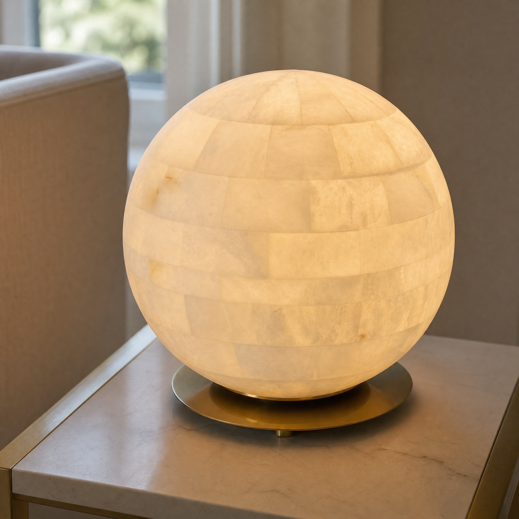 Orbita Alabaster Sphere Table Lamp