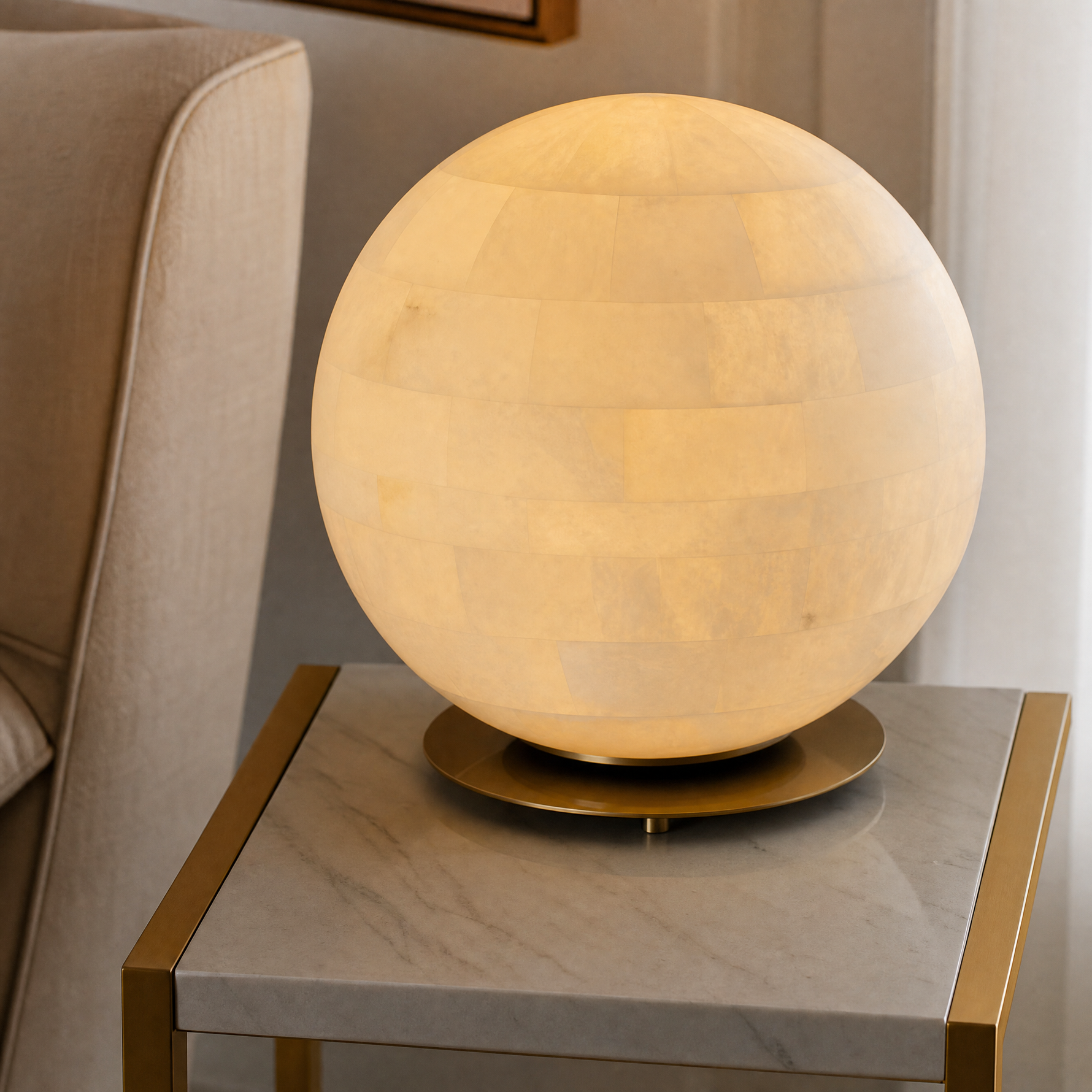 Orbita Alabaster Sphere Table Lamp