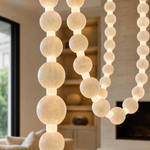 Orbita Modern Alabaster Pearl Chain Chandelier