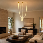 Orbita Modern Alabaster Pearl Chain Chandelier