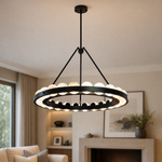 Orbita Modern Alabaster Round Chandelier
