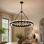 Orbita Modern Alabaster Round Chandelier