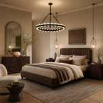 Orbita Modern Alabaster Round Chandelier