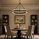 Orbita Modern Alabaster Round Chandelier
