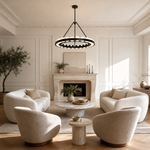 Orbita Modern Alabaster Round Chandelier