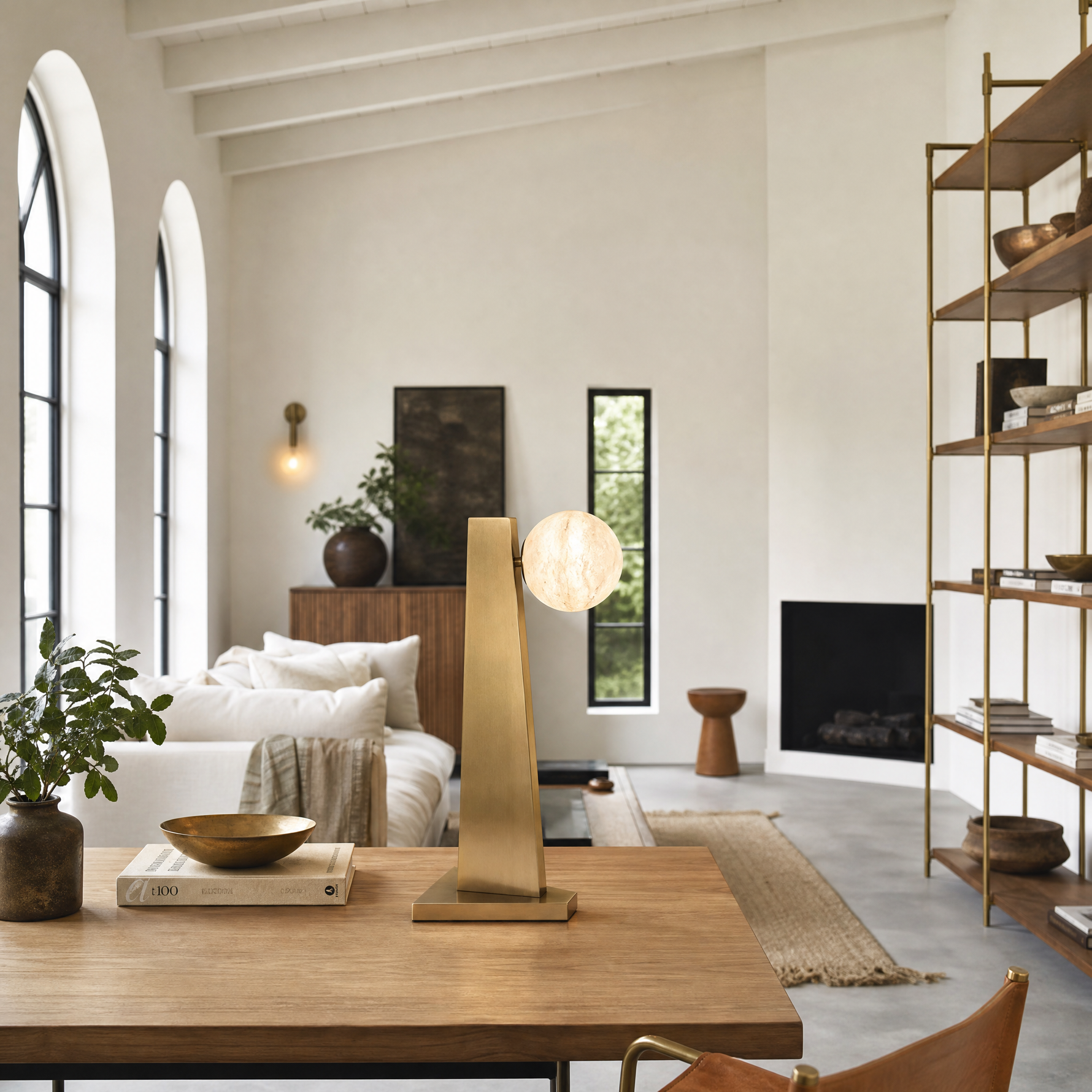 Orbita Modern Alabaster Table Lamp