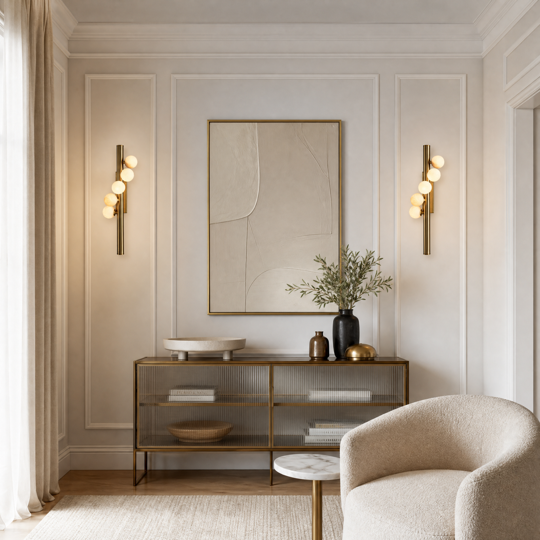 Orbita Verticatl Modern Sphere Wall Sconce