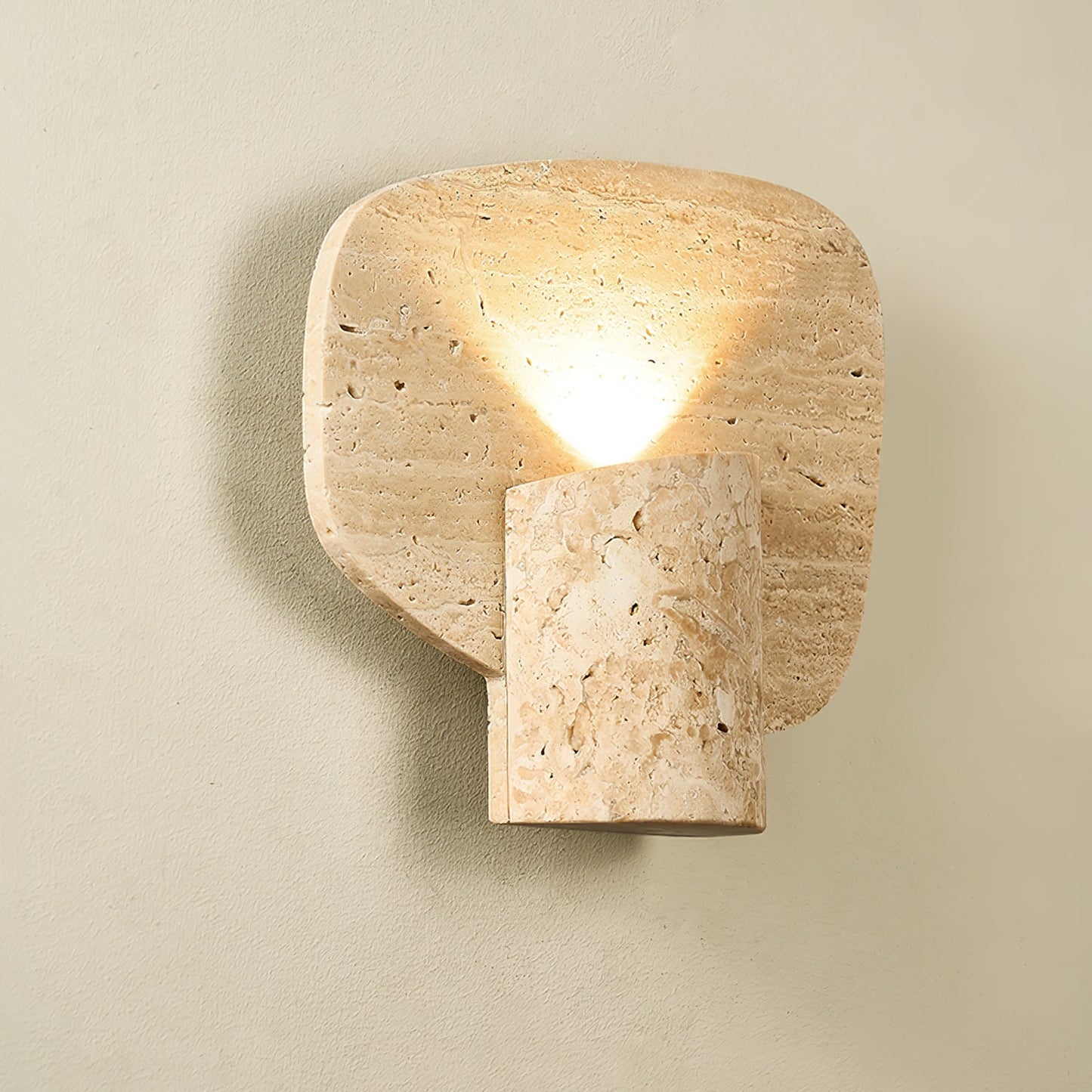 Organic Travertine Cylinder Wall Light - YIOSI