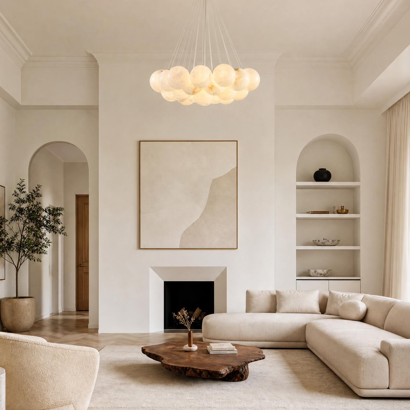 Orla Cluster Alabaster Ball Pendant Light
