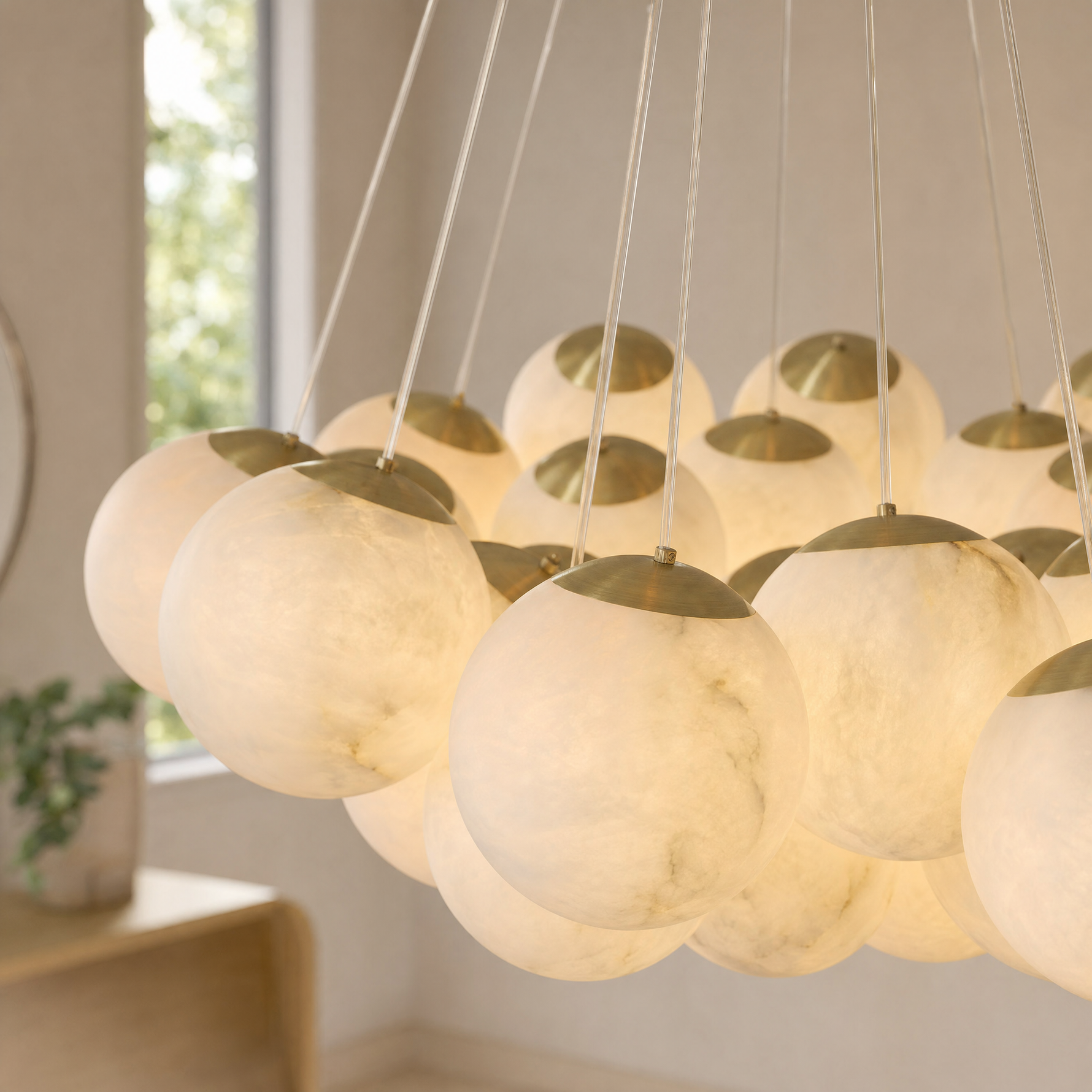 Orla Cluster Alabaster Ball Pendant Light