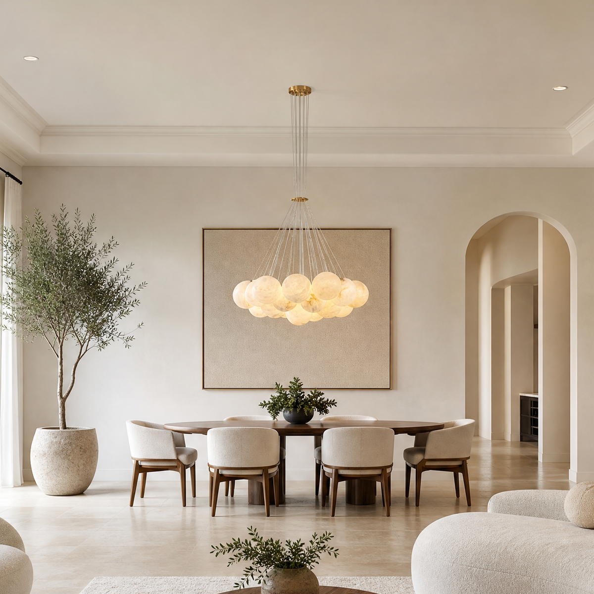 Orla Cluster Alabaster Ball Pendant Light