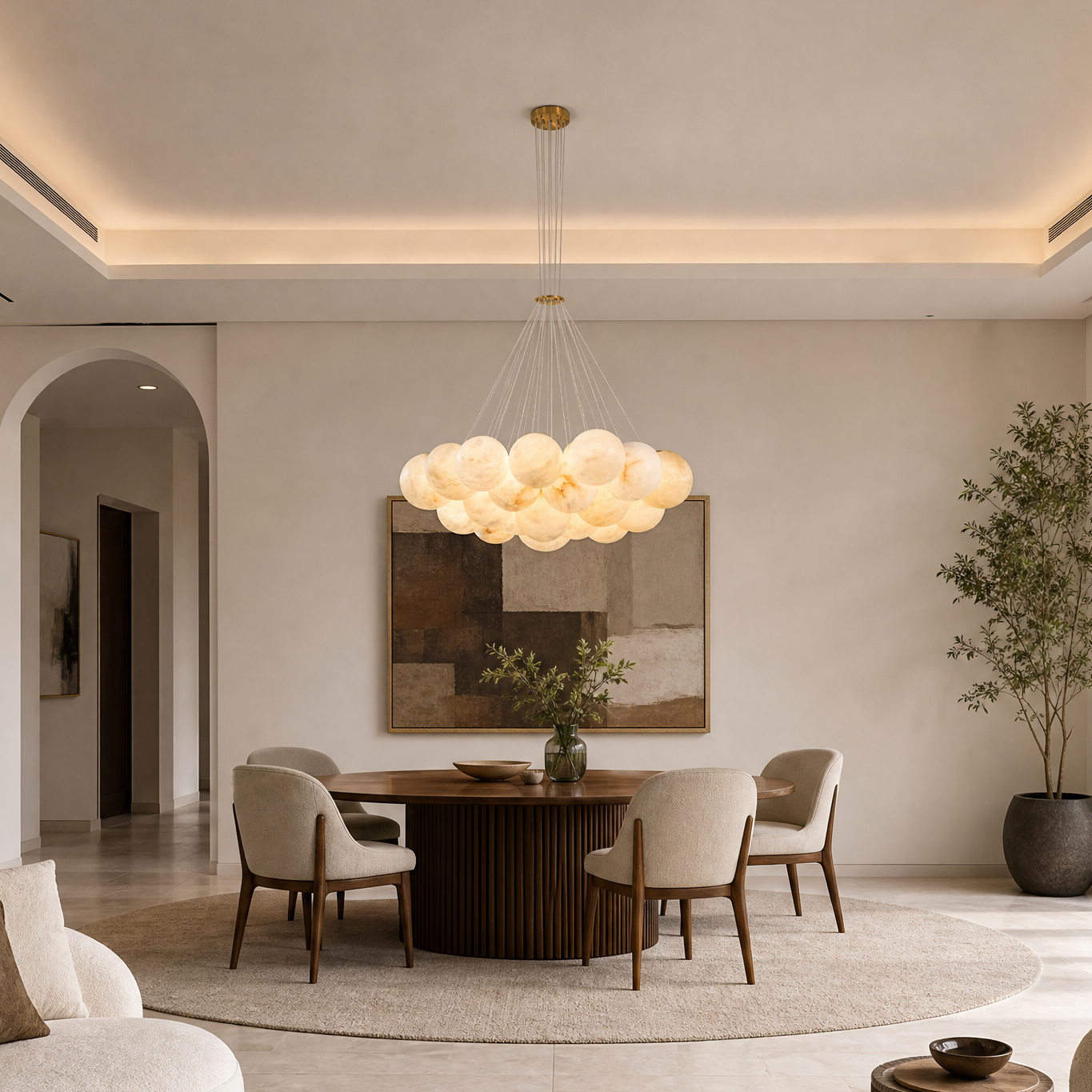 Orla Cluster Alabaster Ball Pendant Light