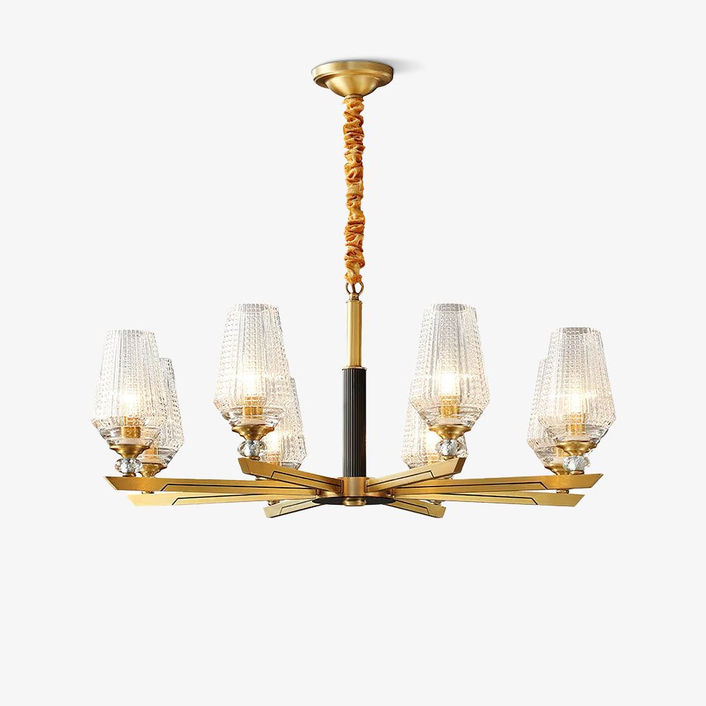Orrefors Brass Chandelier - YIOSI