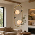 Oval Frame Duo Alabaster Pendant Light