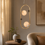 Oval Frame Duo Alabaster Pendant Light