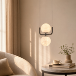Oval Frame Duo Modern Alabaster Pendant Light