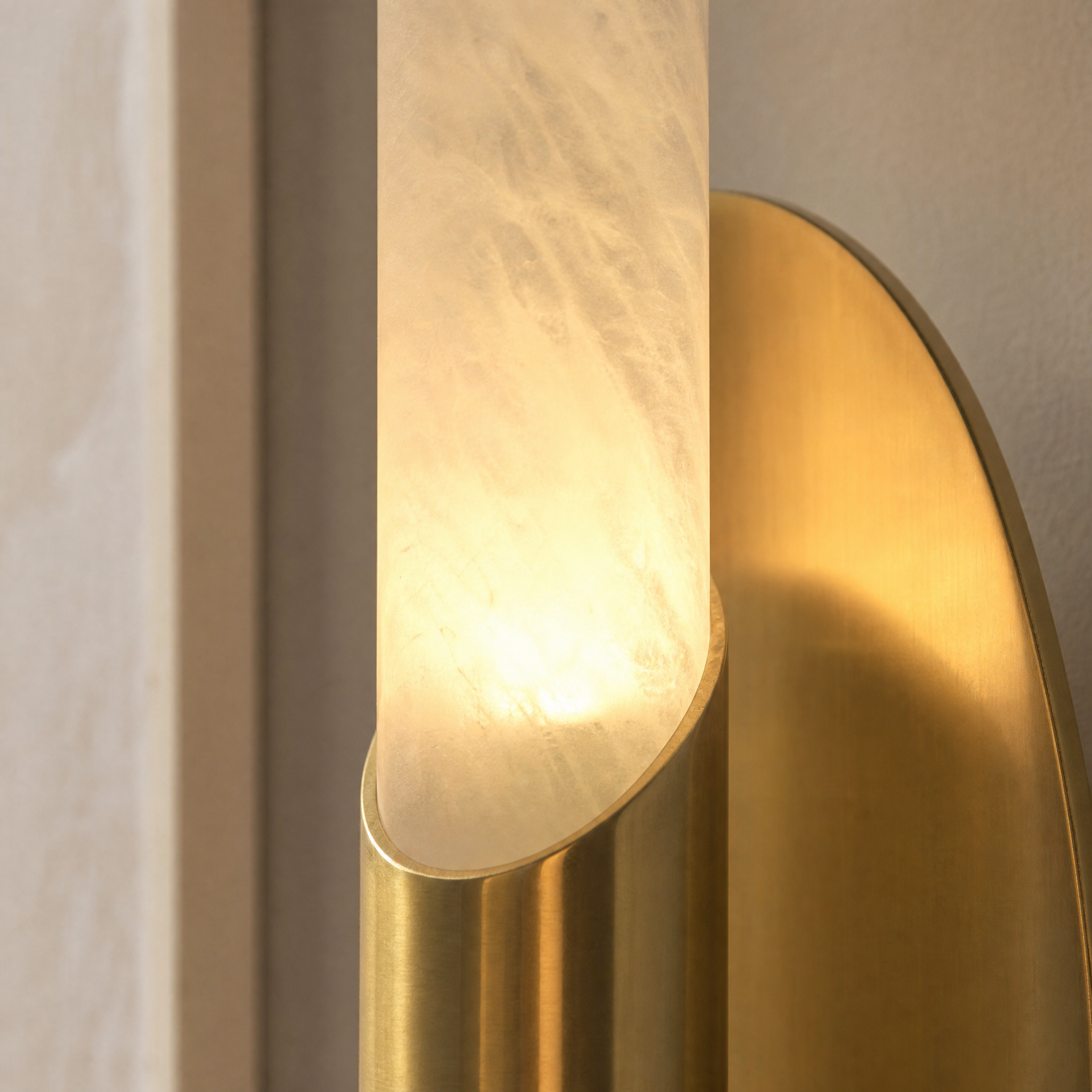 Oval Plate Duo Twin Opal Alabaster Wall Sconce