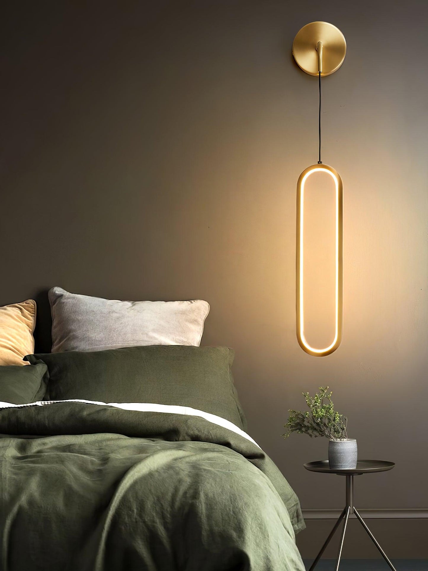 Oval LED Brass Wall Lamp - YIOSI