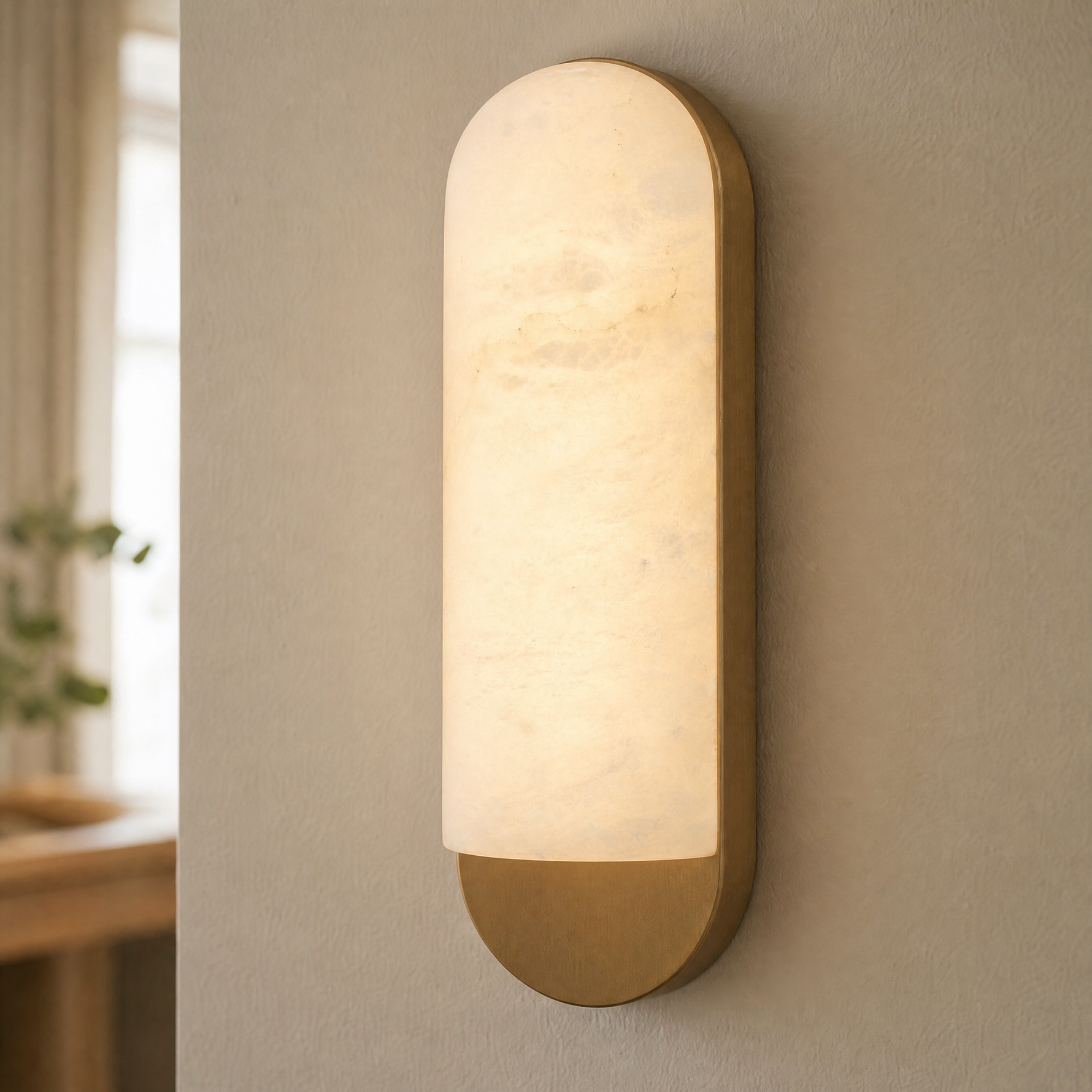 Ovale Alabaster Modern Wall Lamp