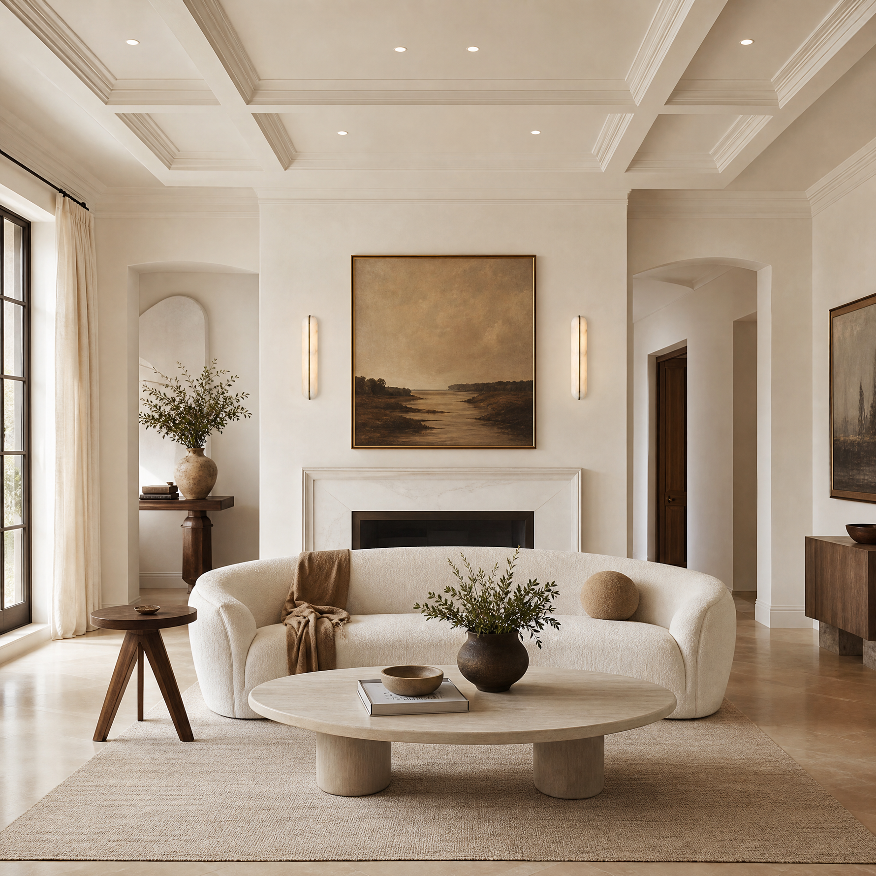 Ovale Modern Alabaster Linear Wall Sconce