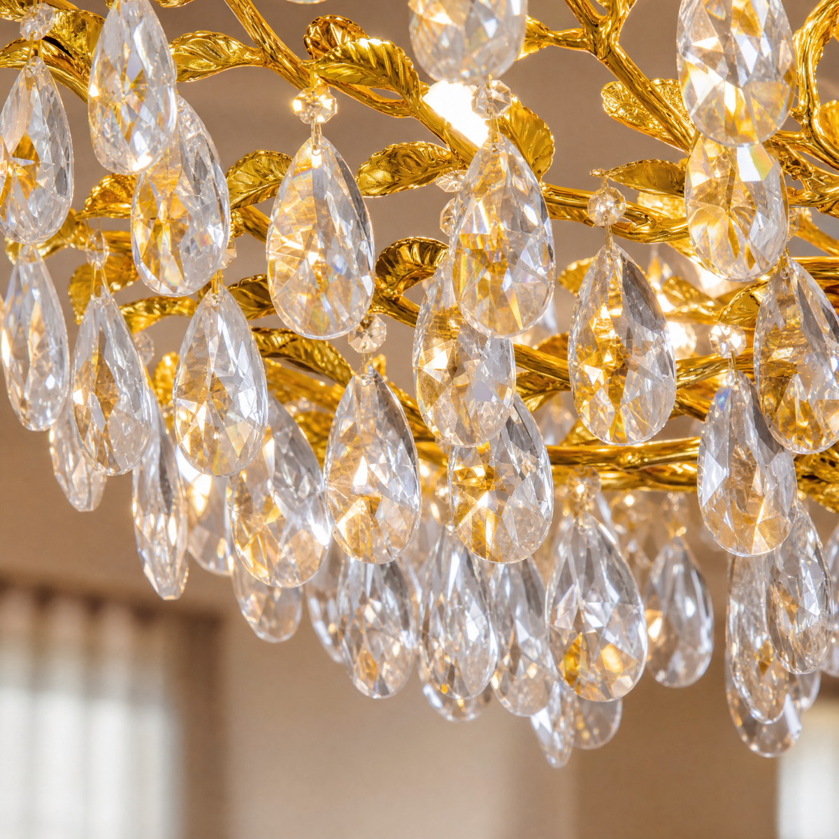 Pear Dome Upward Branch Chandelier D800 - Gold
