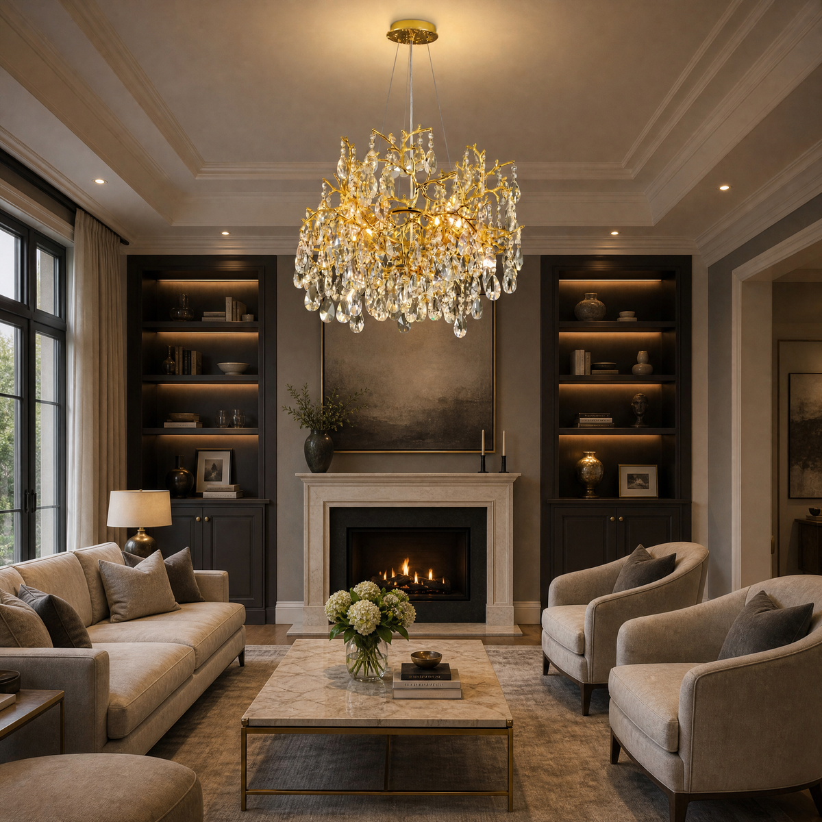 Pear-Shaped Boat-Type Pendant Light 1500 - Gold