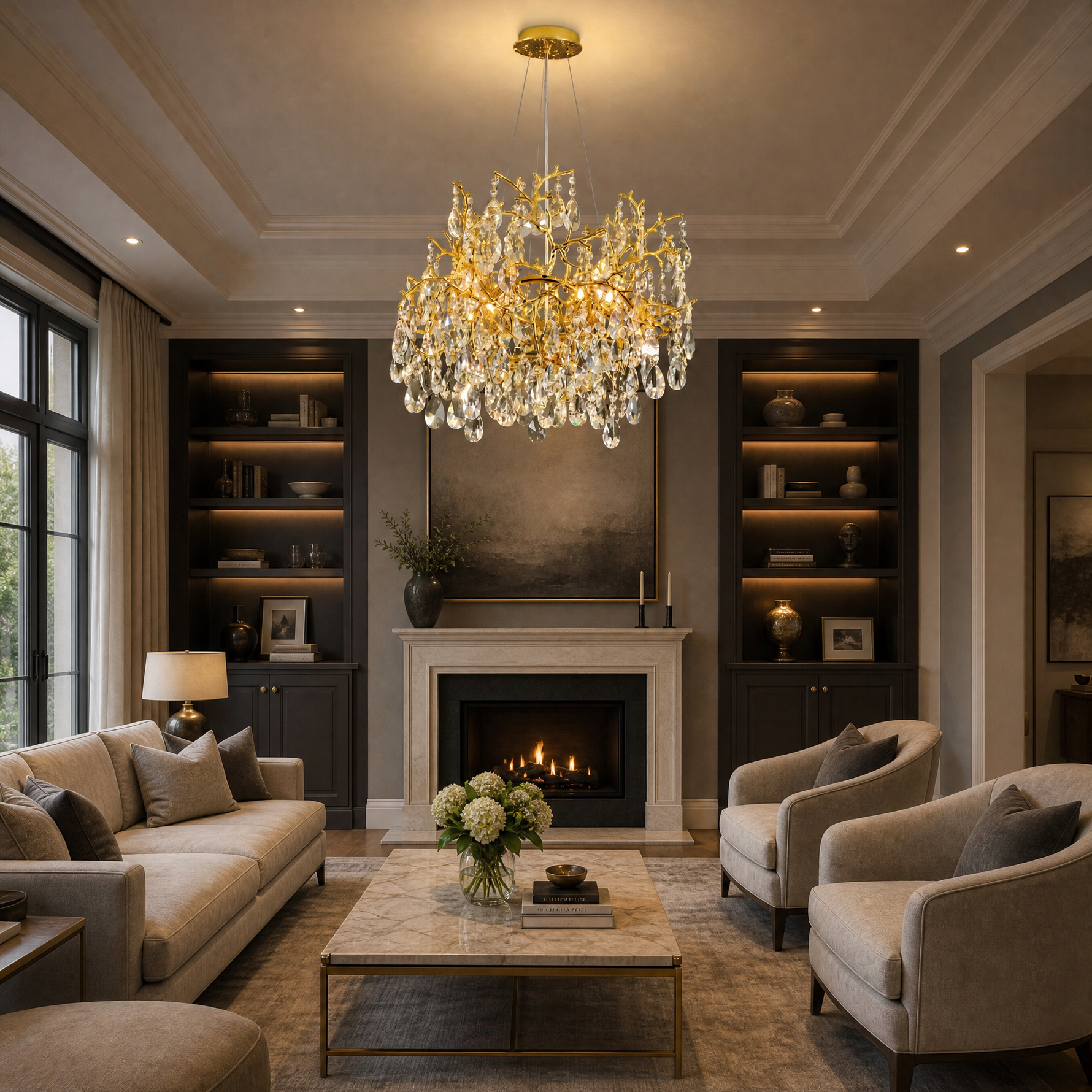 Pear-Shaped Boat-Type Pendant Light 1500 - Gold