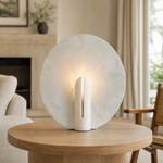 Pearl Modern Alabaster Disc Table Lamp
