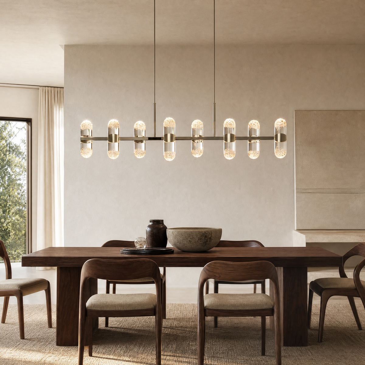 Pearl Net Modern Linear Dining Pendant Light