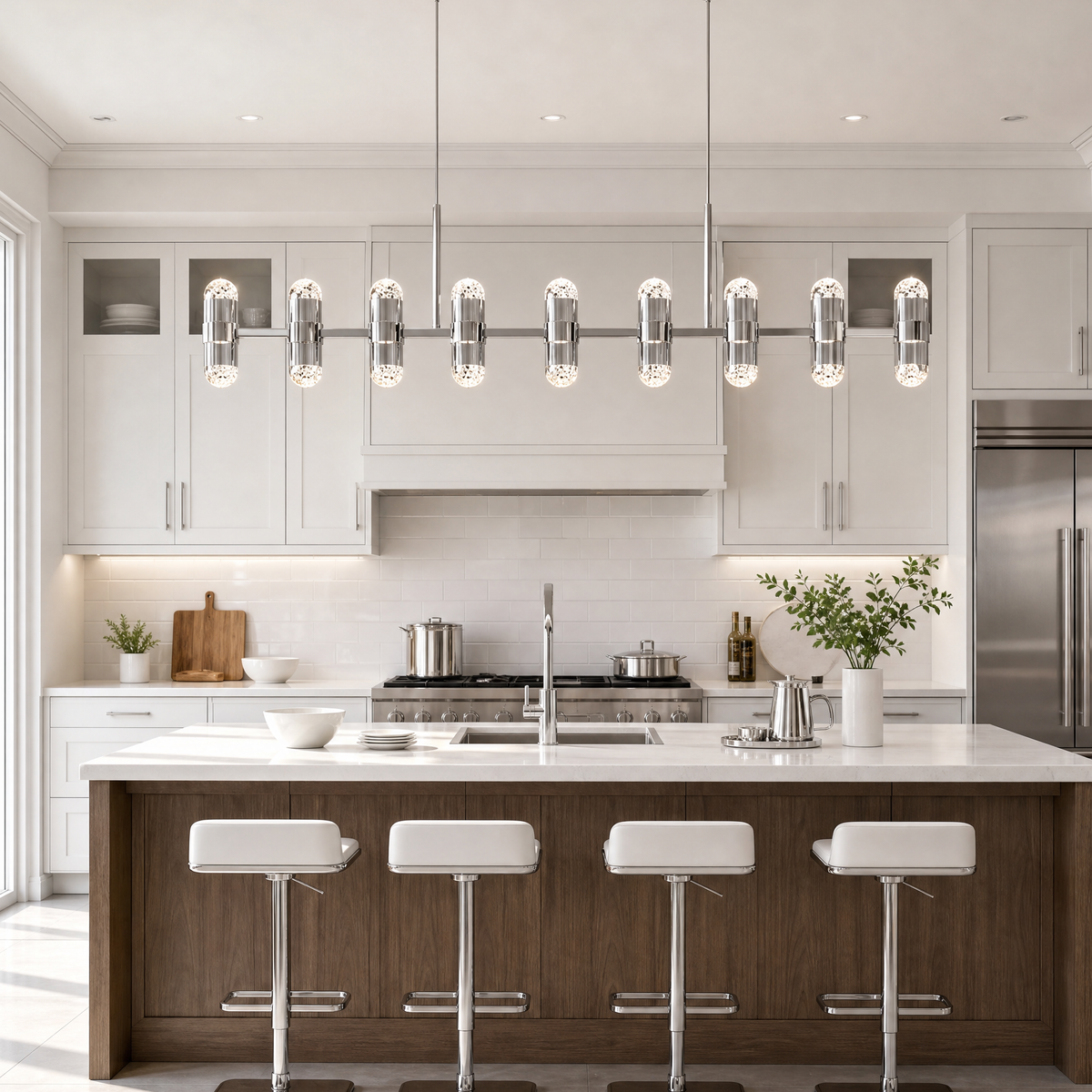 Pearl Net Modern Linear Dining Pendant Light