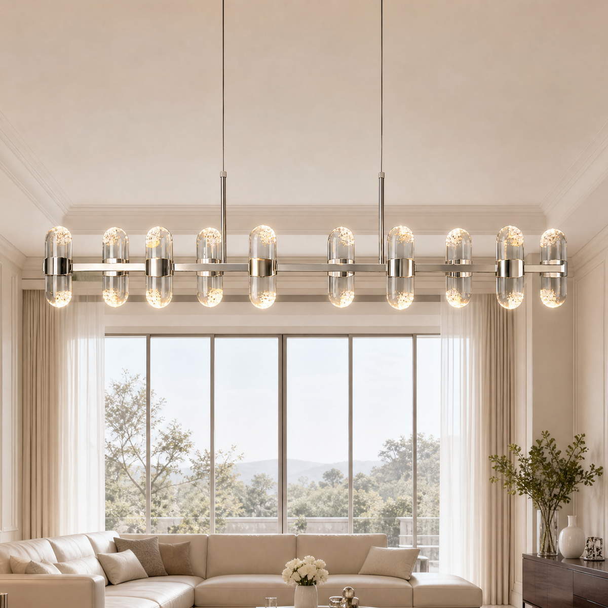 Pearl Net Modern Linear Dining Pendant Light