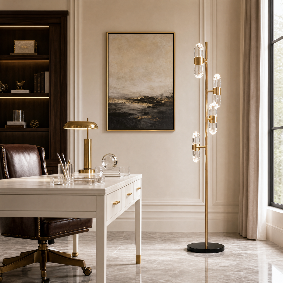 Pearl Net Modern Sculptural Floor Lamp