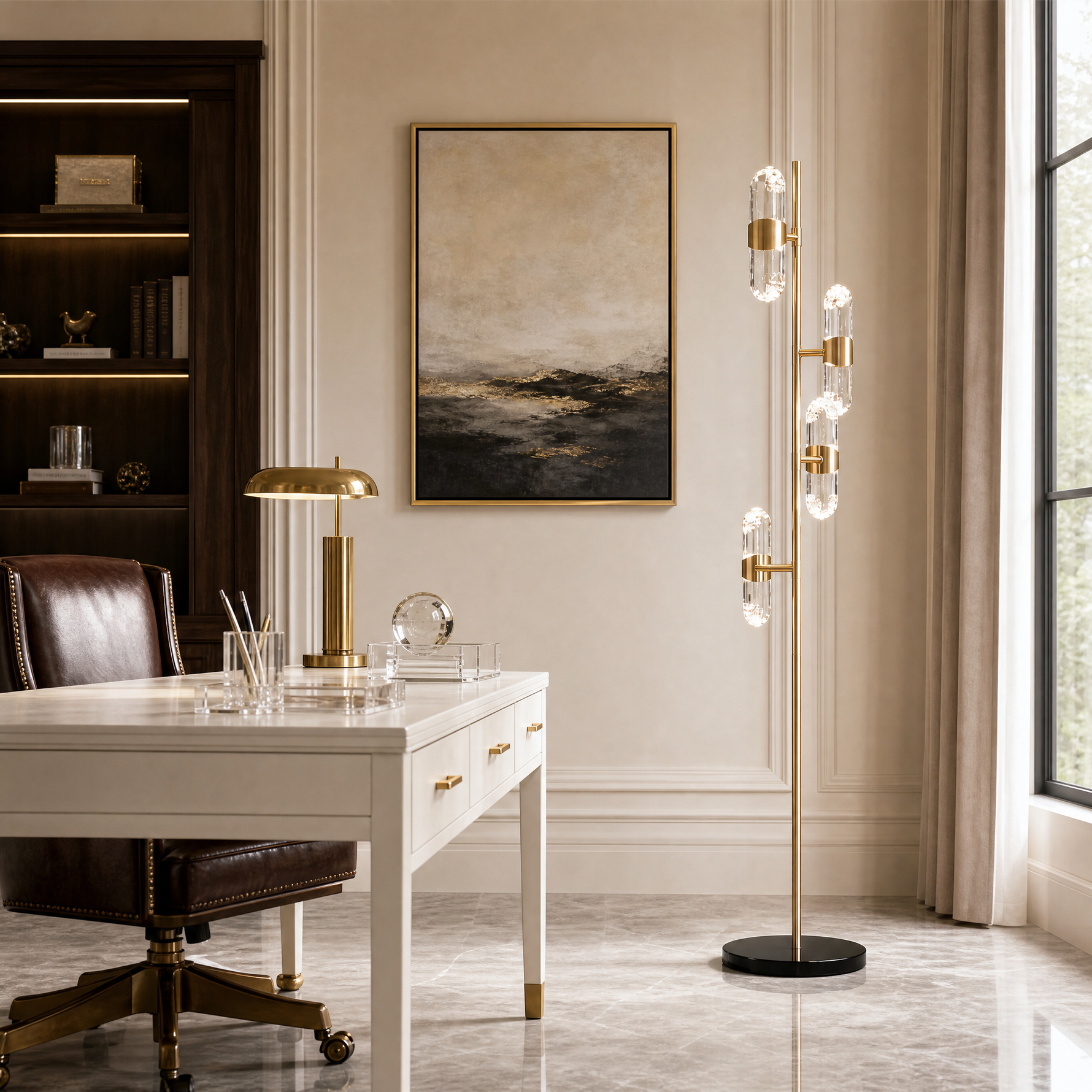 Pearl Net Modern Sculptural Floor Lamp